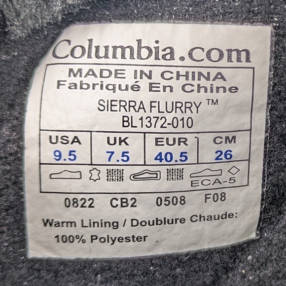 Columbia Sierra Summette winter snow boots black suede leather rubber size 9.5 - Picture 7 of 7